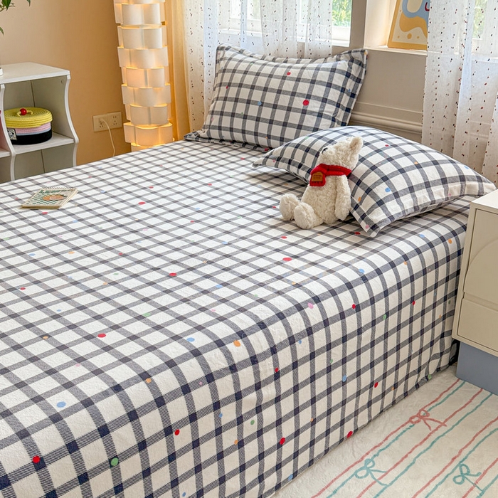 91家纺网 家纺一手货源 找家纺 丽美人 2025新款高克重印花牛奶绒无印风床单款（A类母婴级面料） 黑白格调