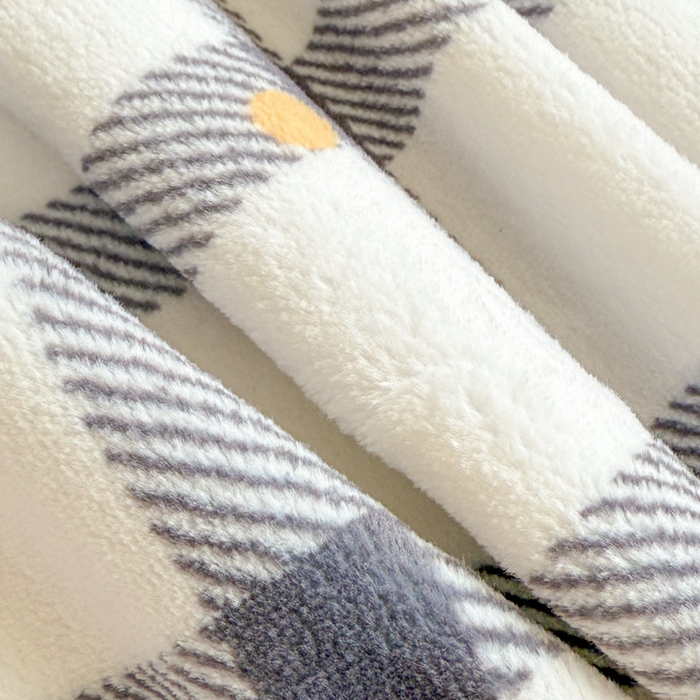 91家纺网 家纺一手货源 找家纺 丽美人 2025新款高克重印花牛奶绒无印风床单款（A类母婴级面料） 黑白格调