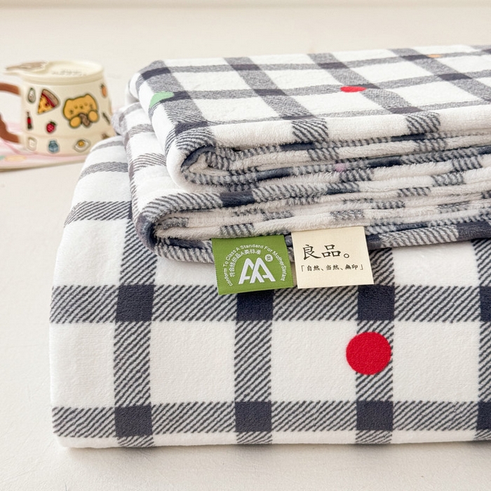 丽美人 2025新款高克重印花牛奶绒无印风床单款（A类母婴级面料） 黑白格调