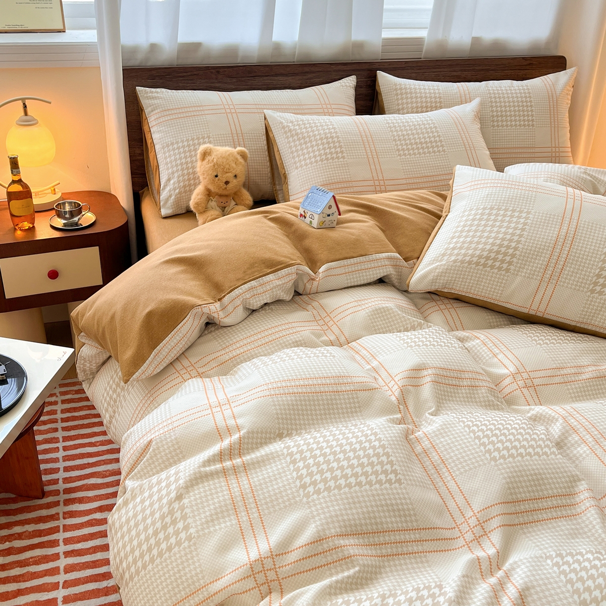 91家纺网 家纺一手货源 找家纺 小叮当家纺仓储工厂店 2025新款提供买家秀爆款花型不断货亲肤舒适原棉加厚磨毛四件套 塔维尔-米