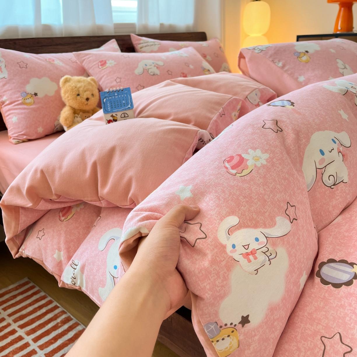 91家纺网 家纺一手货源 找家纺 小叮当家纺仓储工厂店 2025新款提供买家秀爆款花型不断货亲肤舒适原棉加厚磨毛四件套 小伙伴