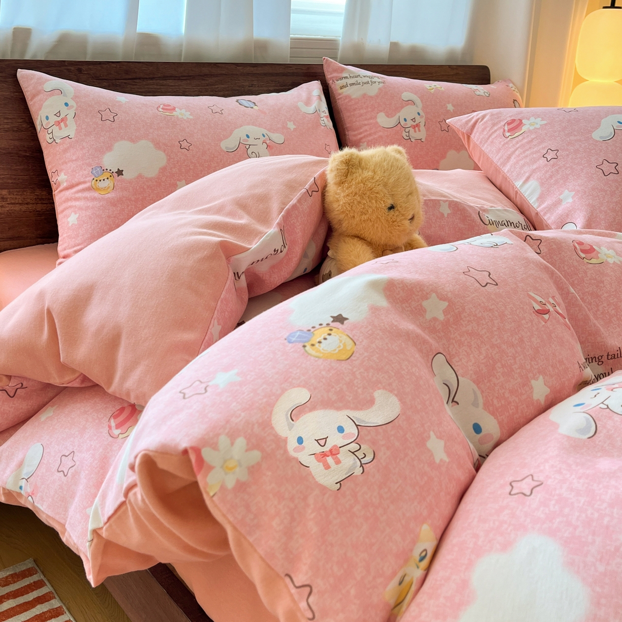 91家纺网 家纺一手货源 找家纺 小叮当家纺仓储工厂店 2025新款提供买家秀爆款花型不断货亲肤舒适原棉加厚磨毛四件套 小伙伴