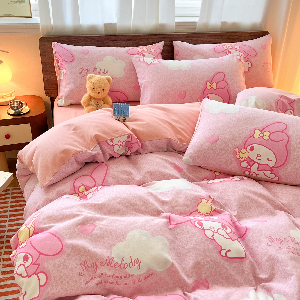 91家纺网 家纺一手货源 找家纺 小叮当家纺仓储工厂店 2025新款提供买家秀爆款花型不断货亲肤舒适原棉加厚磨毛四件套 小可爱