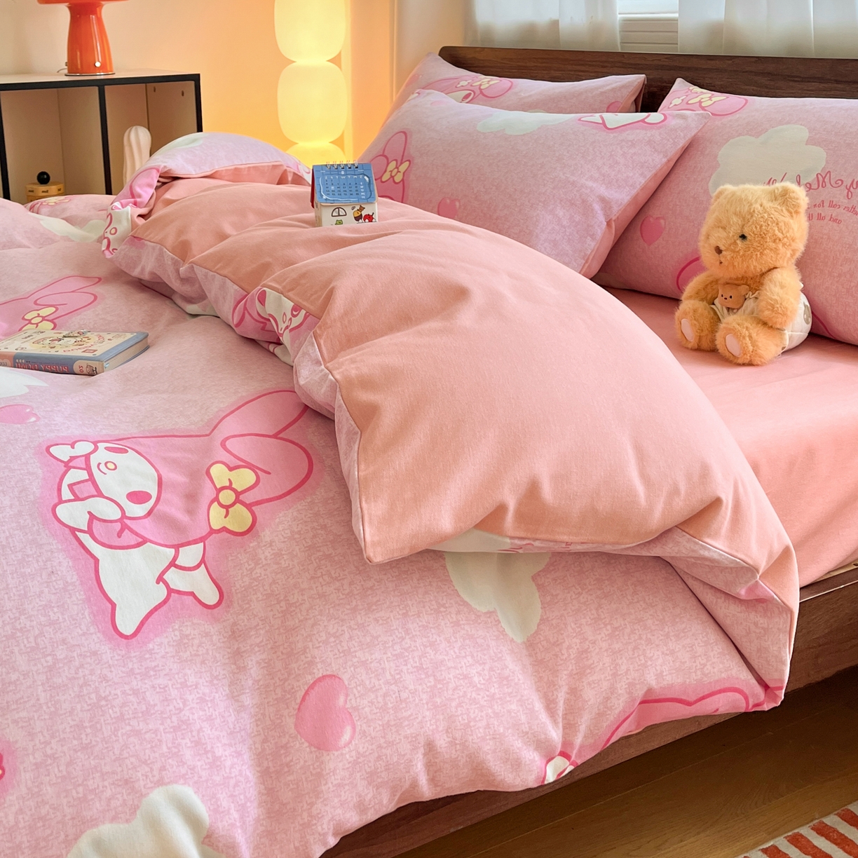 91家纺网 家纺一手货源 找家纺 小叮当家纺仓储工厂店 2025新款提供买家秀爆款花型不断货亲肤舒适原棉加厚磨毛四件套 小可爱