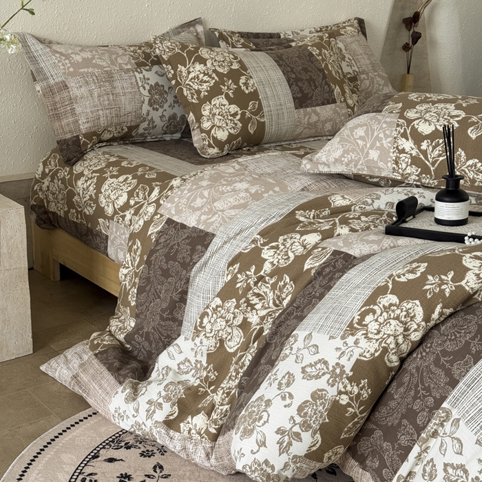 91家纺网 家纺一手货源 找家纺 （总）一隅花田 2025新款天竺云感纱三件套-大唐凤羽