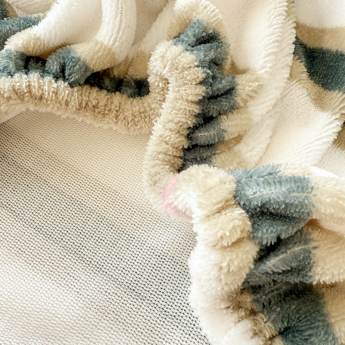 91家纺网 家纺一手货源 找家纺 丽美人 2025新款高克重印花牛奶绒无印风床笠款（A类母婴级面料） 彩星黑条