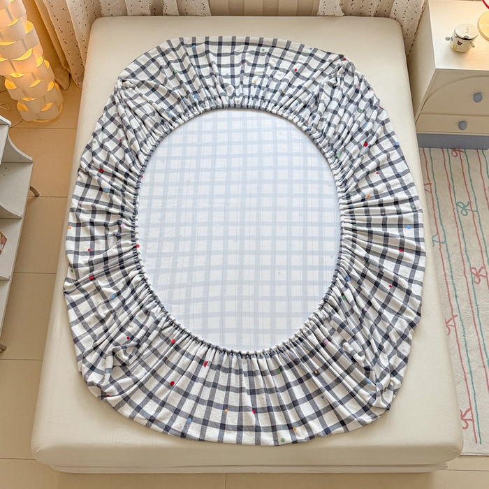 91家纺网 家纺一手货源 找家纺 丽美人 2025新款高克重印花牛奶绒无印风床笠款（A类母婴级面料） 黑白格调