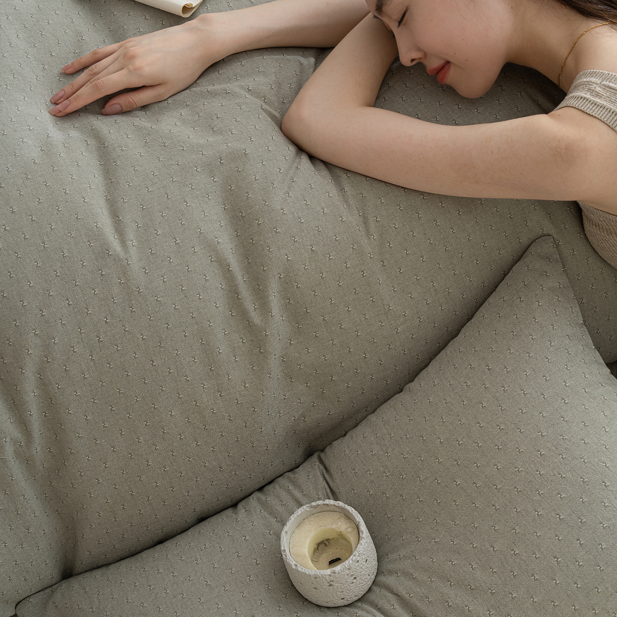 91家纺网 家纺一手货源 找家纺 小叮当家纺仓储工厂店 2025新款提供买家秀爆款花型不断货棉麻提花全棉纯棉磨毛四件套-云缦 云缦·绿