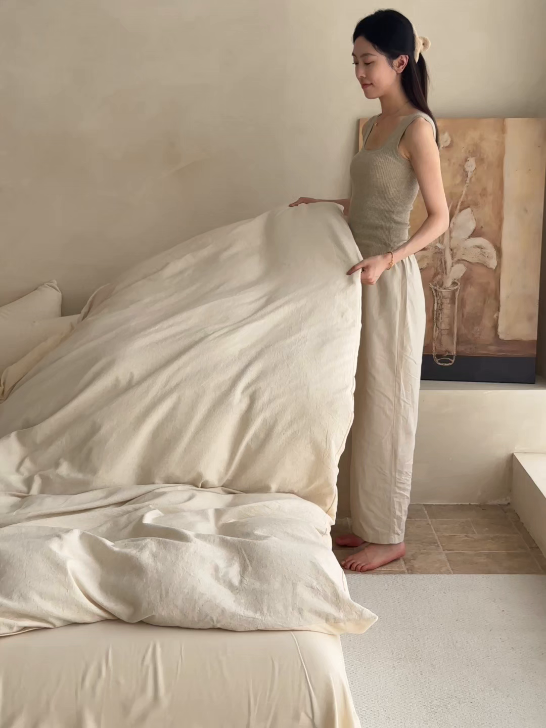 91家纺网 家纺一手货源 找家纺 小叮当家纺仓储工厂店 2025新款提供买家秀爆款花型不断货棉麻提花全棉纯棉磨毛四件套-云缦 云缦·米