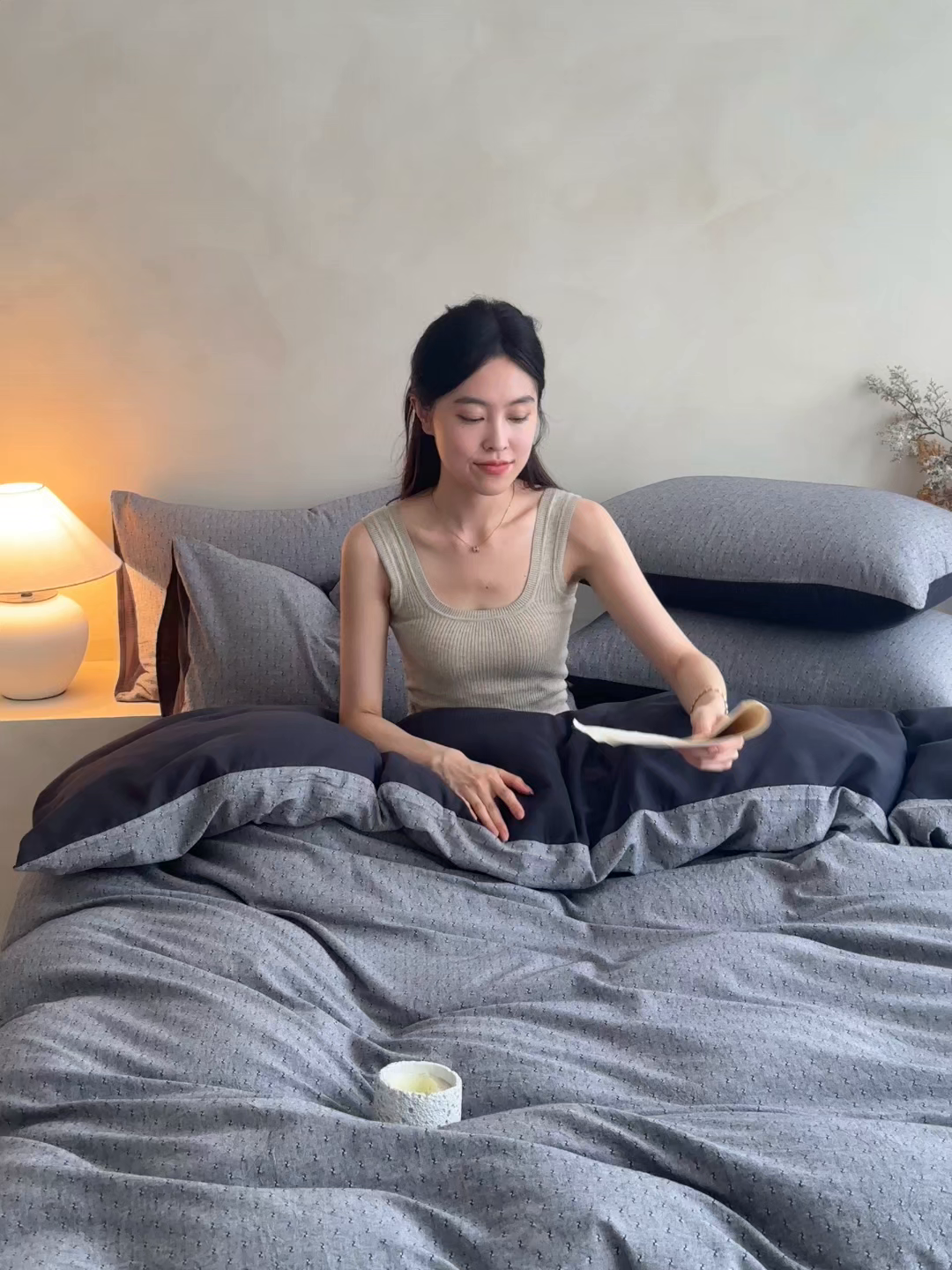 91家纺网 家纺一手货源 找家纺 （总）小叮当家纺仓储工厂店 2025新款提供买家秀爆款花型不断货棉麻提花全棉纯棉磨毛四件套-云缦