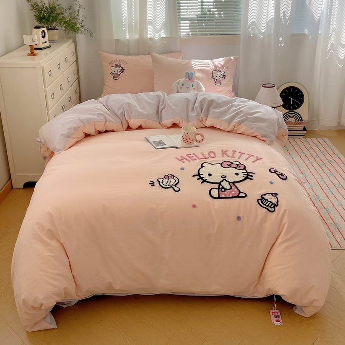 91家纺网 家纺一手货源 找家纺 （总）小叮当家纺仓储工厂店 2025新款提供买家秀爆款花型不断货三丽鸥绣花全棉纯棉磨毛卡通四件套