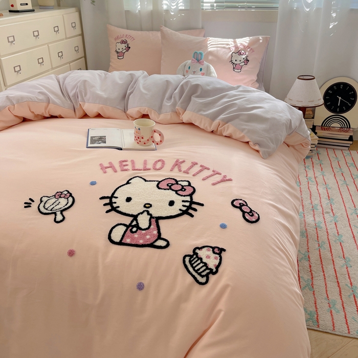 91家纺网 家纺一手货源 找家纺 （总）小叮当家纺仓储工厂店 2025新款提供买家秀爆款花型不断货三丽鸥绣花全棉纯棉磨毛卡通四件套