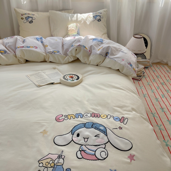 91家纺网 家纺一手货源 找家纺 （总）小叮当家纺仓储工厂店 2025新款提供买家秀爆款花型不断货三丽鸥绣花全棉纯棉磨毛卡通四件套