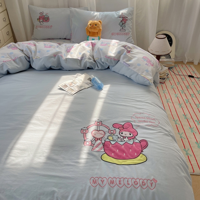 91家纺网 家纺一手货源 找家纺 （总）小叮当家纺仓储工厂店 2025新款提供买家秀爆款花型不断货三丽鸥绣花全棉纯棉磨毛卡通四件套