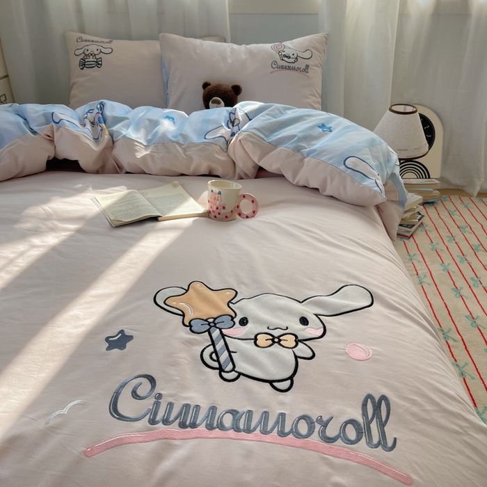 91家纺网 家纺一手货源 找家纺 （总）小叮当家纺仓储工厂店 2025新款提供买家秀爆款花型不断货三丽鸥绣花全棉纯棉磨毛卡通四件套