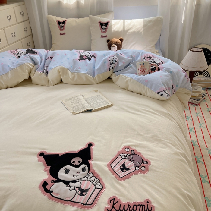 91家纺网 家纺一手货源 找家纺 （总）小叮当家纺仓储工厂店 2025新款提供买家秀爆款花型不断货三丽鸥绣花全棉纯棉磨毛卡通四件套