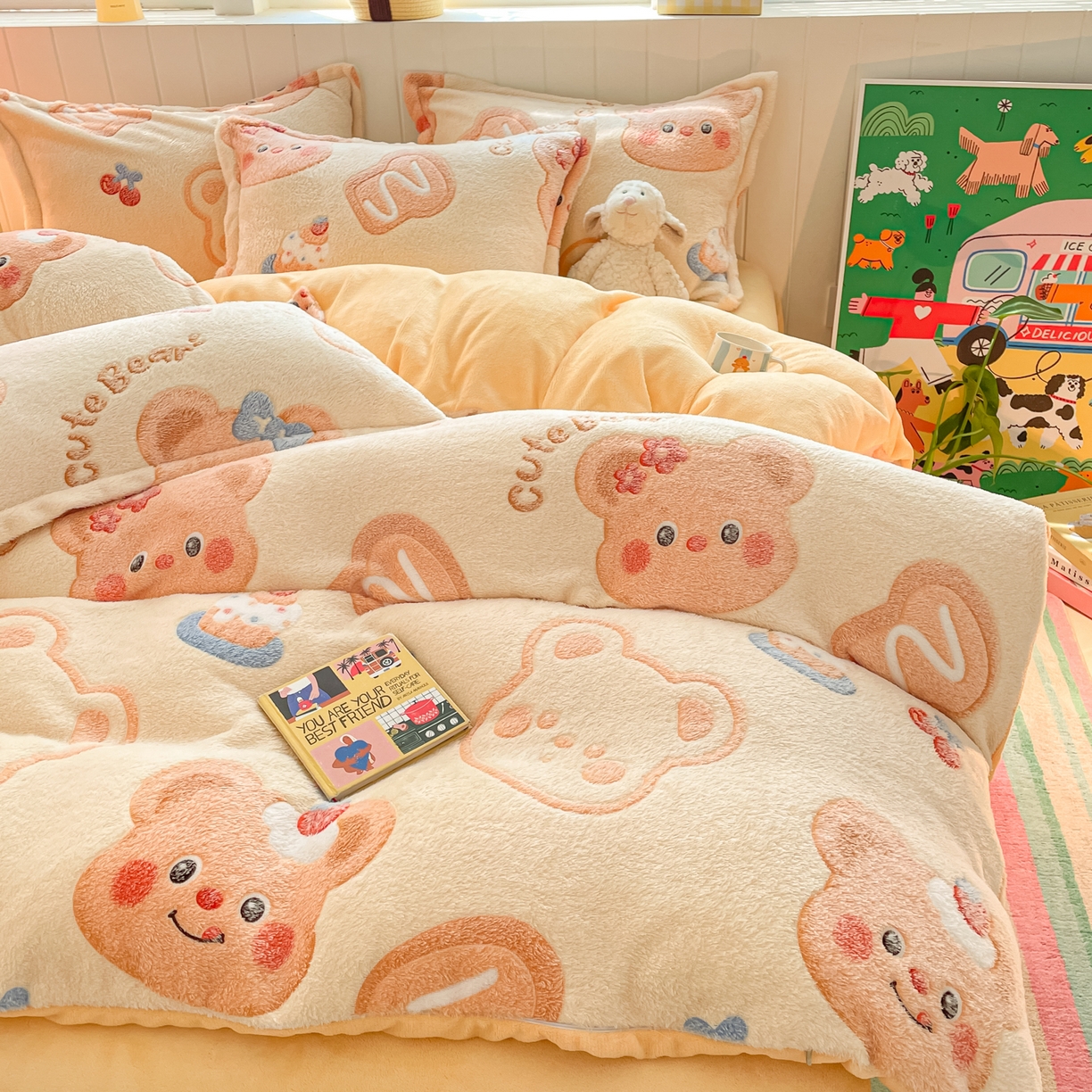 91家纺网 家纺一手货源 找家纺 （总）沐慕 2025新款A类200g加厚雪花绒180g牛奶绒四件套