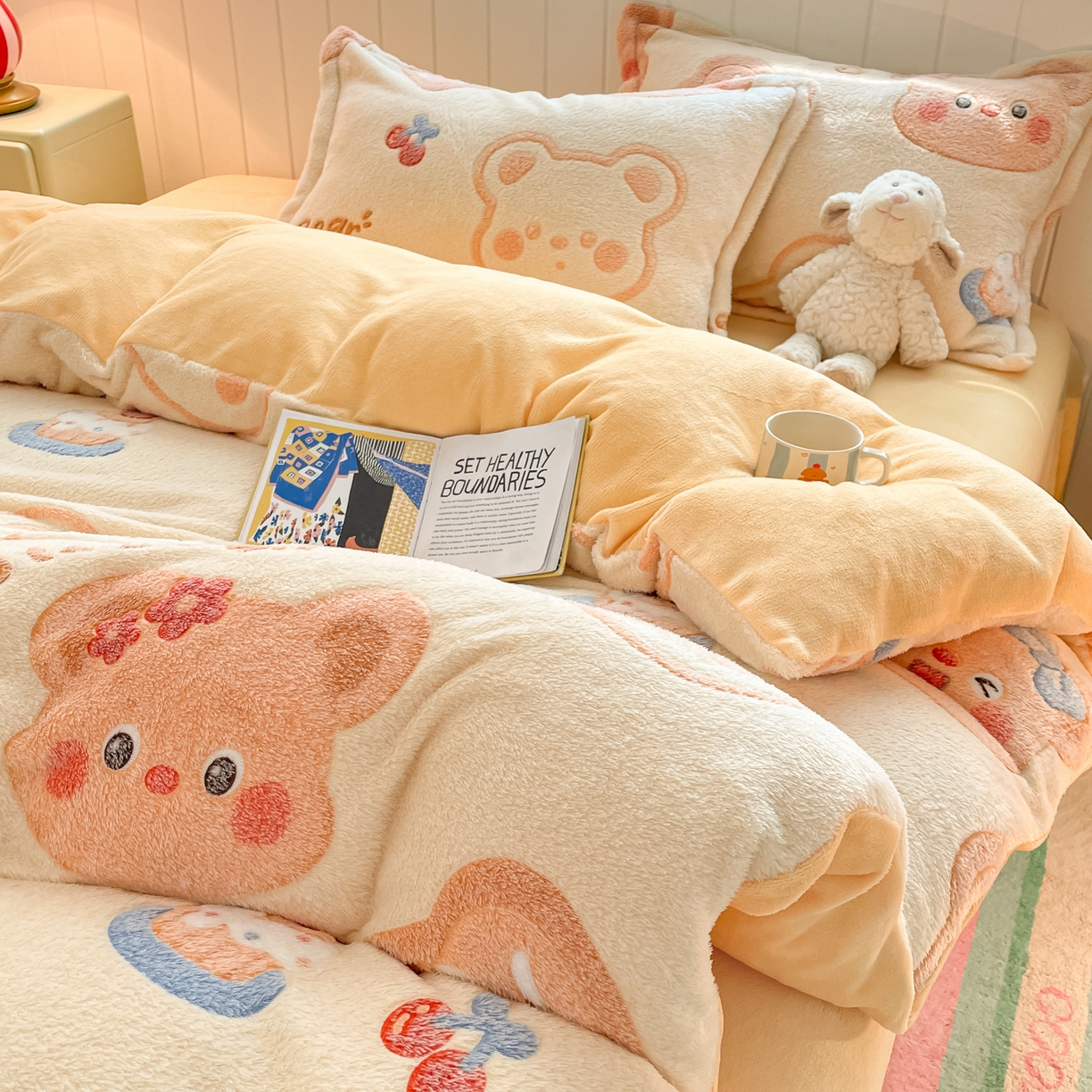 91家纺网 家纺一手货源 找家纺 （总）沐慕 2025新款A类200g加厚雪花绒180g牛奶绒四件套