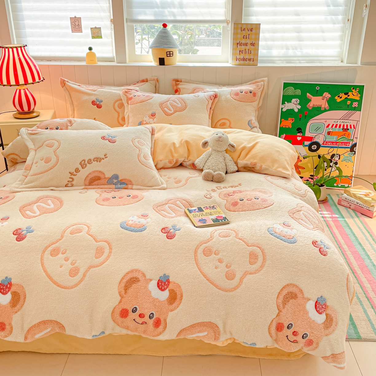 91家纺网 家纺一手货源 找家纺 （总）沐慕 2025新款A类200g加厚雪花绒180g牛奶绒四件套