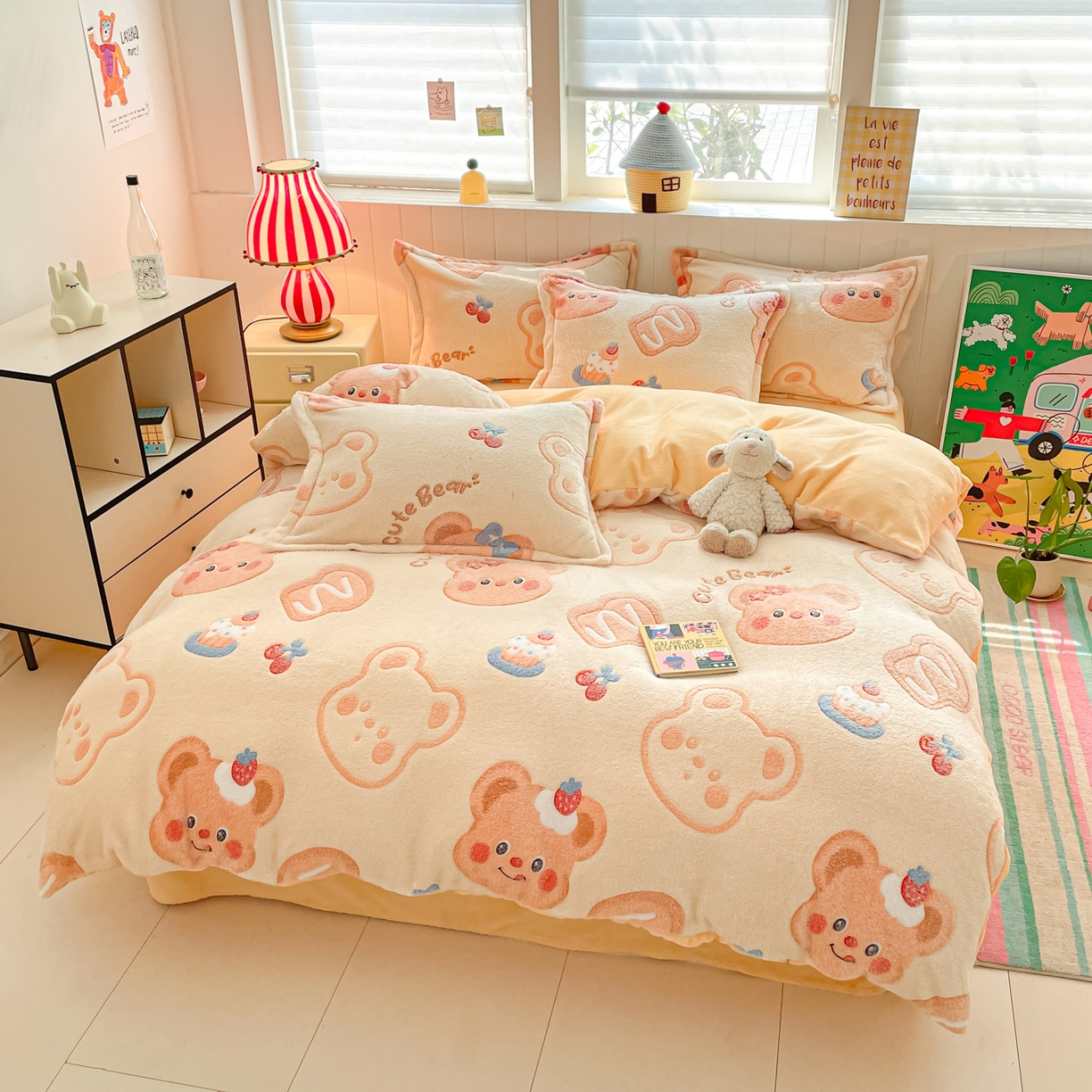 91家纺网 家纺一手货源 找家纺 （总）沐慕 2025新款A类200g加厚雪花绒180g牛奶绒四件套