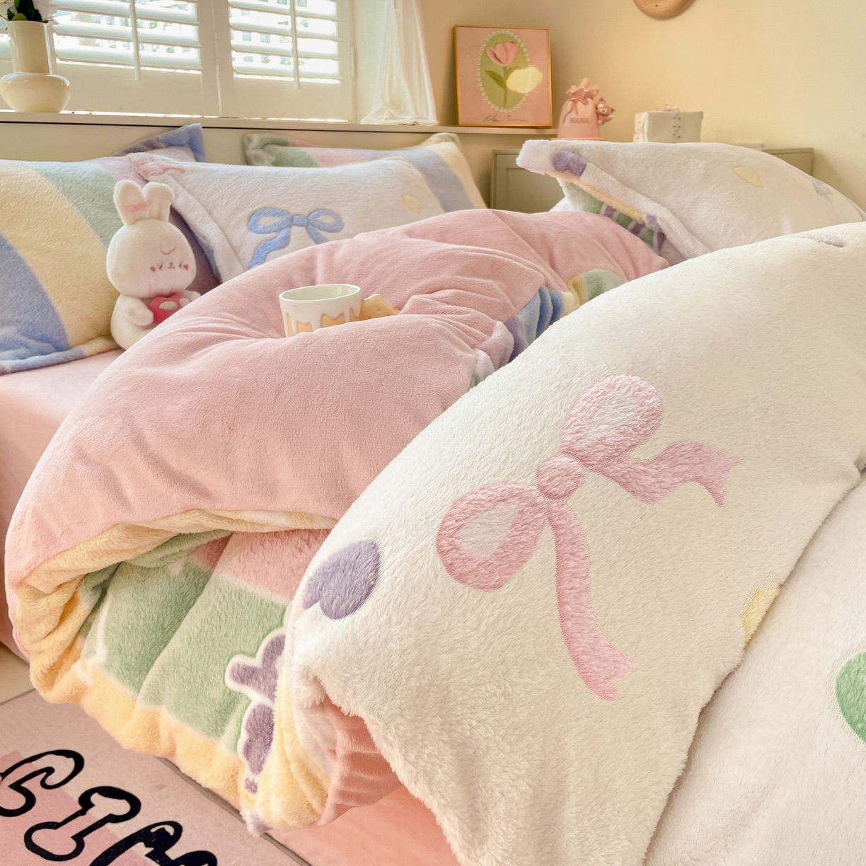 91家纺网 家纺一手货源 找家纺 （总）沐慕 2025新款A类200g加厚雪花绒180g牛奶绒四件套