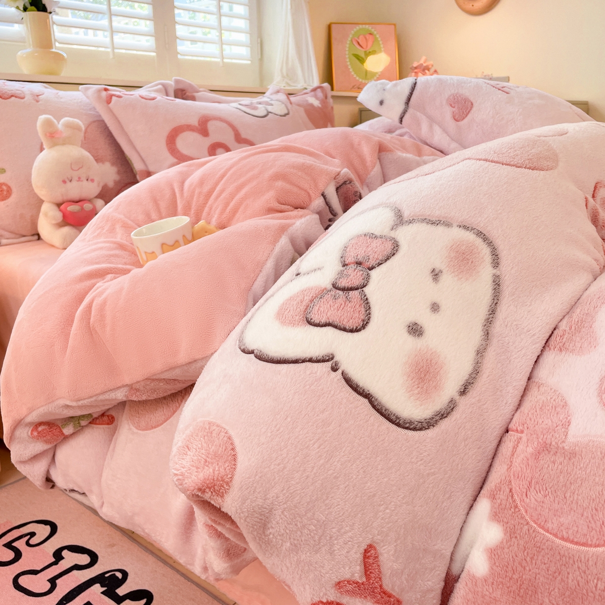 91家纺网 家纺一手货源 找家纺 （总）沐慕 2025新款A类200g加厚雪花绒180g牛奶绒四件套