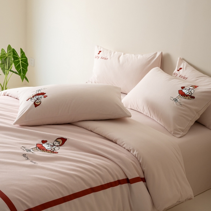 91家纺网 家纺一手货源 找家纺 小叮当家纺仓储工厂店 2025新款提供买家秀爆款花型不断货全棉纯棉磨毛四件套大版定位印加绣 小甜心