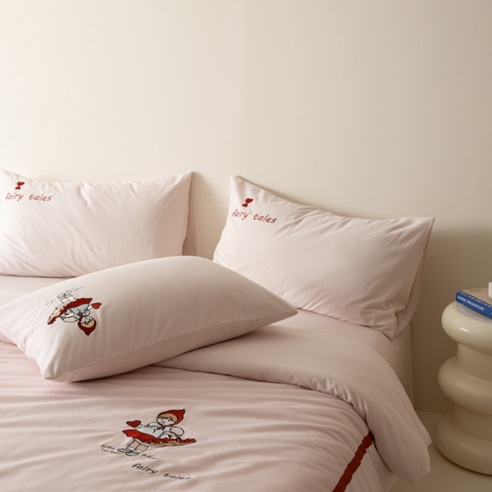 91家纺网 家纺一手货源 找家纺 小叮当家纺仓储工厂店 2025新款提供买家秀爆款花型不断货全棉纯棉磨毛四件套大版定位印加绣 小甜心