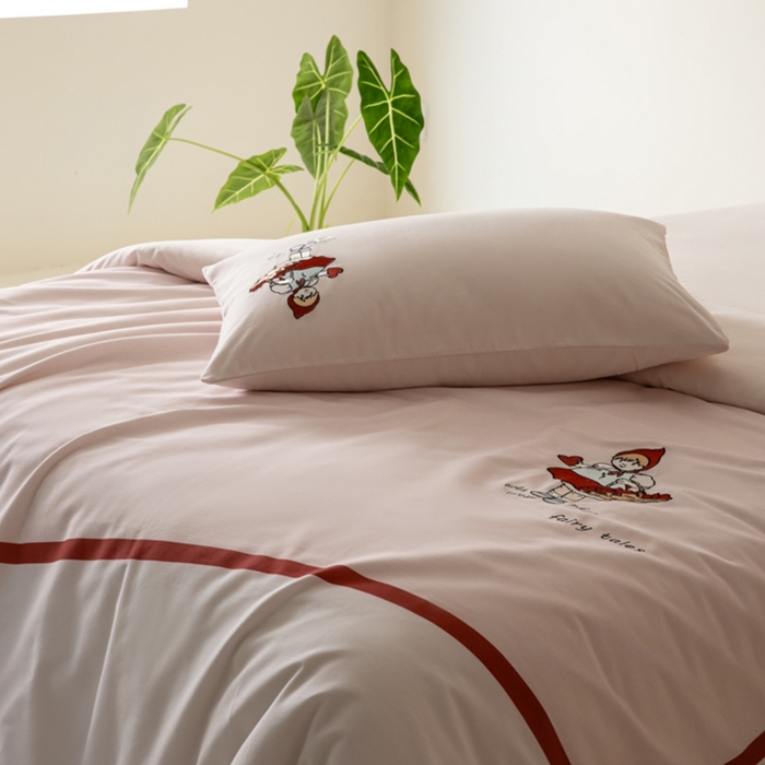 91家纺网 家纺一手货源 找家纺 小叮当家纺仓储工厂店 2025新款提供买家秀爆款花型不断货全棉纯棉磨毛四件套大版定位印加绣 小甜心