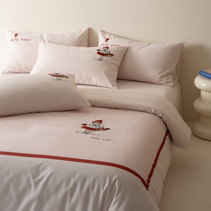 91家纺网 家纺一手货源 找家纺 小叮当家纺仓储工厂店 2025新款提供买家秀爆款花型不断货全棉纯棉磨毛四件套大版定位印加绣 小甜心