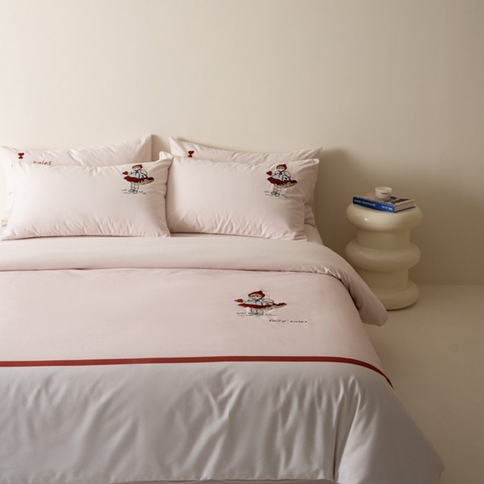 91家纺网 家纺一手货源 找家纺 小叮当家纺仓储工厂店 2025新款提供买家秀爆款花型不断货全棉纯棉磨毛四件套大版定位印加绣 小甜心