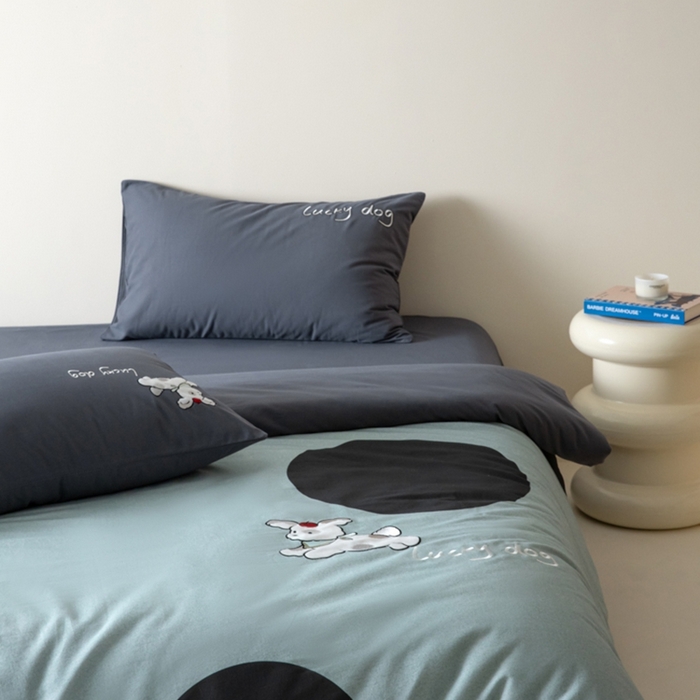 91家纺网 家纺一手货源 找家纺 小叮当家纺仓储工厂店 2025新款提供买家秀爆款花型不断货全棉纯棉磨毛四件套大版定位印加绣 波点派对