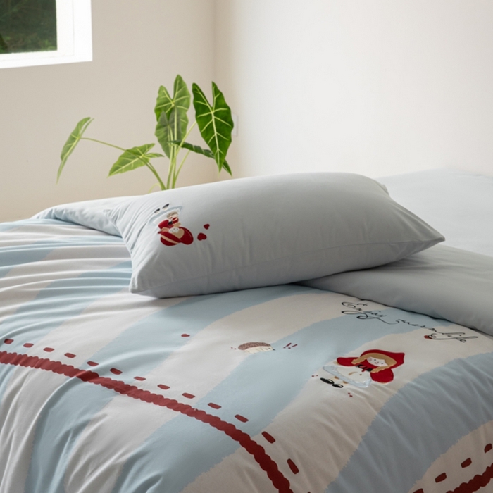 91家纺网 家纺一手货源 找家纺 小叮当家纺仓储工厂店 2025新款提供买家秀爆款花型不断货全棉纯棉磨毛四件套大版定位印加绣 小红帽