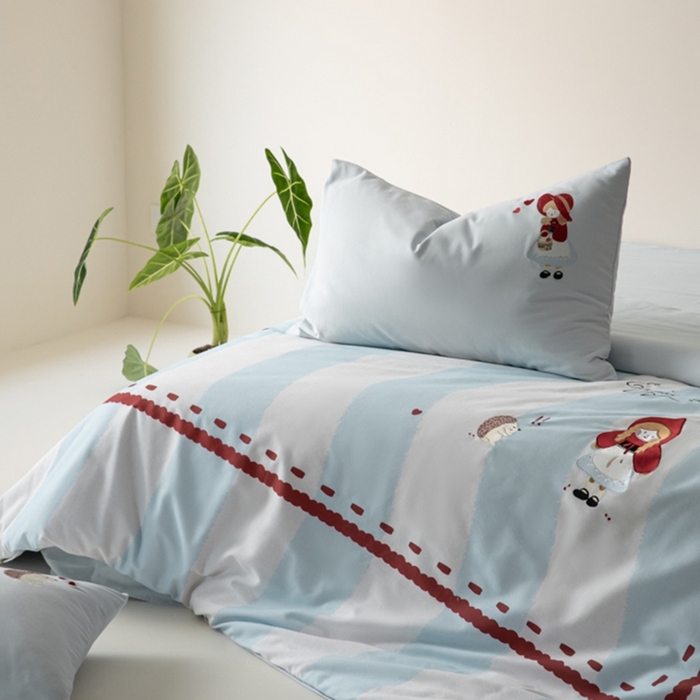 91家纺网 家纺一手货源 找家纺 小叮当家纺仓储工厂店 2025新款提供买家秀爆款花型不断货全棉纯棉磨毛四件套大版定位印加绣 小红帽