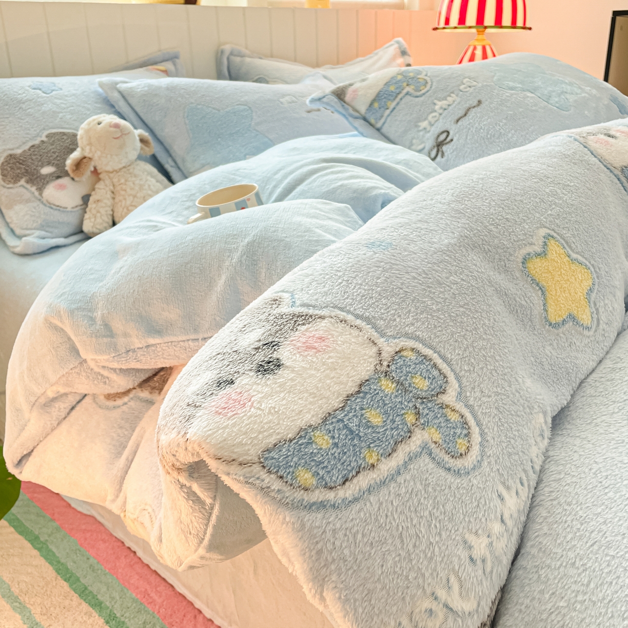 91家纺网 家纺一手货源 找家纺 （总）沐慕 2025新款A类200g加厚雪花绒180g牛奶绒四件套