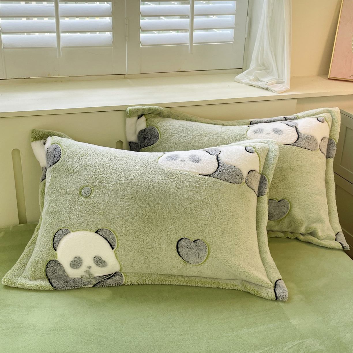 91家纺网 家纺一手货源 找家纺 沐慕 2025新款A类200g加厚雪花绒180g牛奶绒四件套 熊猫伙伴