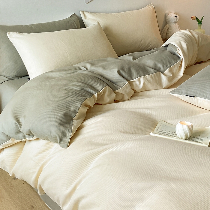 91家纺网 家纺一手货源 找家纺 小叮当家纺仓储工厂店 2025新款提供买家秀爆款花型不断货60s水洗提花全棉纯棉磨毛四件套 象牙米