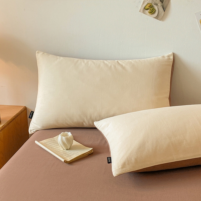 91家纺网 家纺一手货源 找家纺 小叮当家纺仓储工厂店 2025新款提供买家秀爆款花型不断货60s水洗提花全棉纯棉磨毛四件套 米杏色