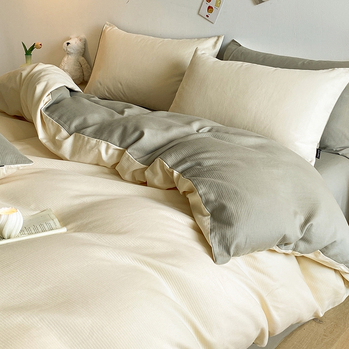 91家纺网 家纺一手货源 找家纺 小叮当家纺仓储工厂店 2025新款提供买家秀爆款花型不断货60s水洗提花全棉纯棉磨毛四件套 象牙米