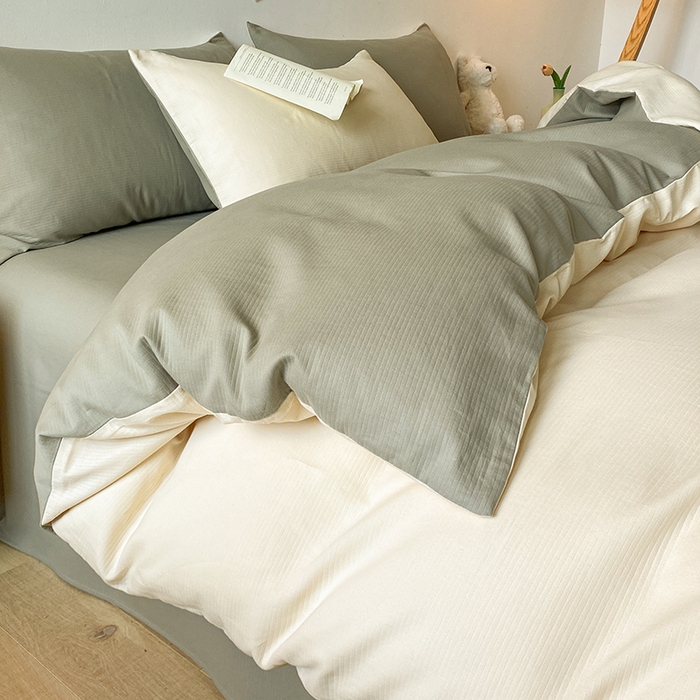 91家纺网 家纺一手货源 找家纺 小叮当家纺仓储工厂店 2025新款提供买家秀爆款花型不断货60s水洗提花全棉纯棉磨毛四件套 象牙米