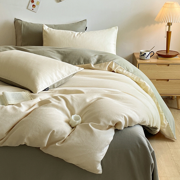 91家纺网 家纺一手货源 找家纺 小叮当家纺仓储工厂店 2025新款提供买家秀爆款花型不断货60s水洗提花全棉纯棉磨毛四件套 象牙米