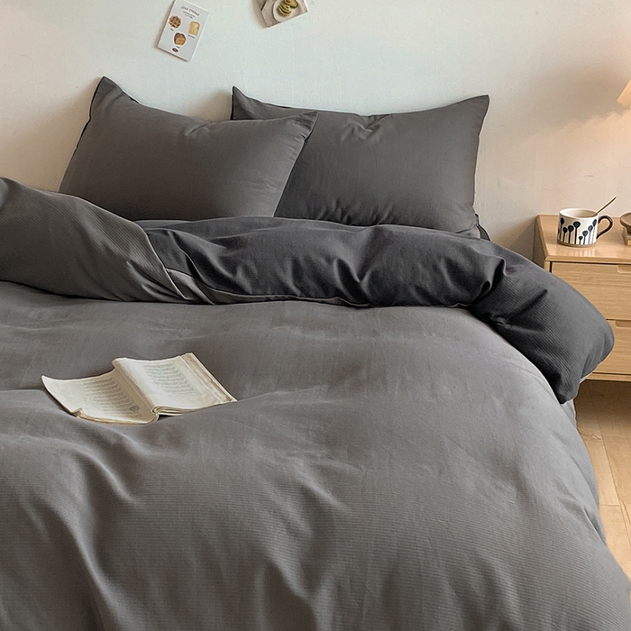 91家纺网 家纺一手货源 找家纺 小叮当家纺仓储工厂店 2025新款提供买家秀爆款花型不断货60s水洗提花全棉纯棉磨毛四件套 玛瑙灰