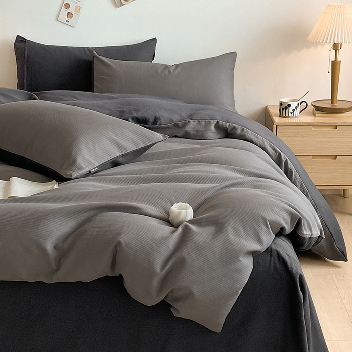 91家纺网 家纺一手货源 找家纺 小叮当家纺仓储工厂店 2025新款提供买家秀爆款花型不断货60s水洗提花全棉纯棉磨毛四件套 玛瑙灰