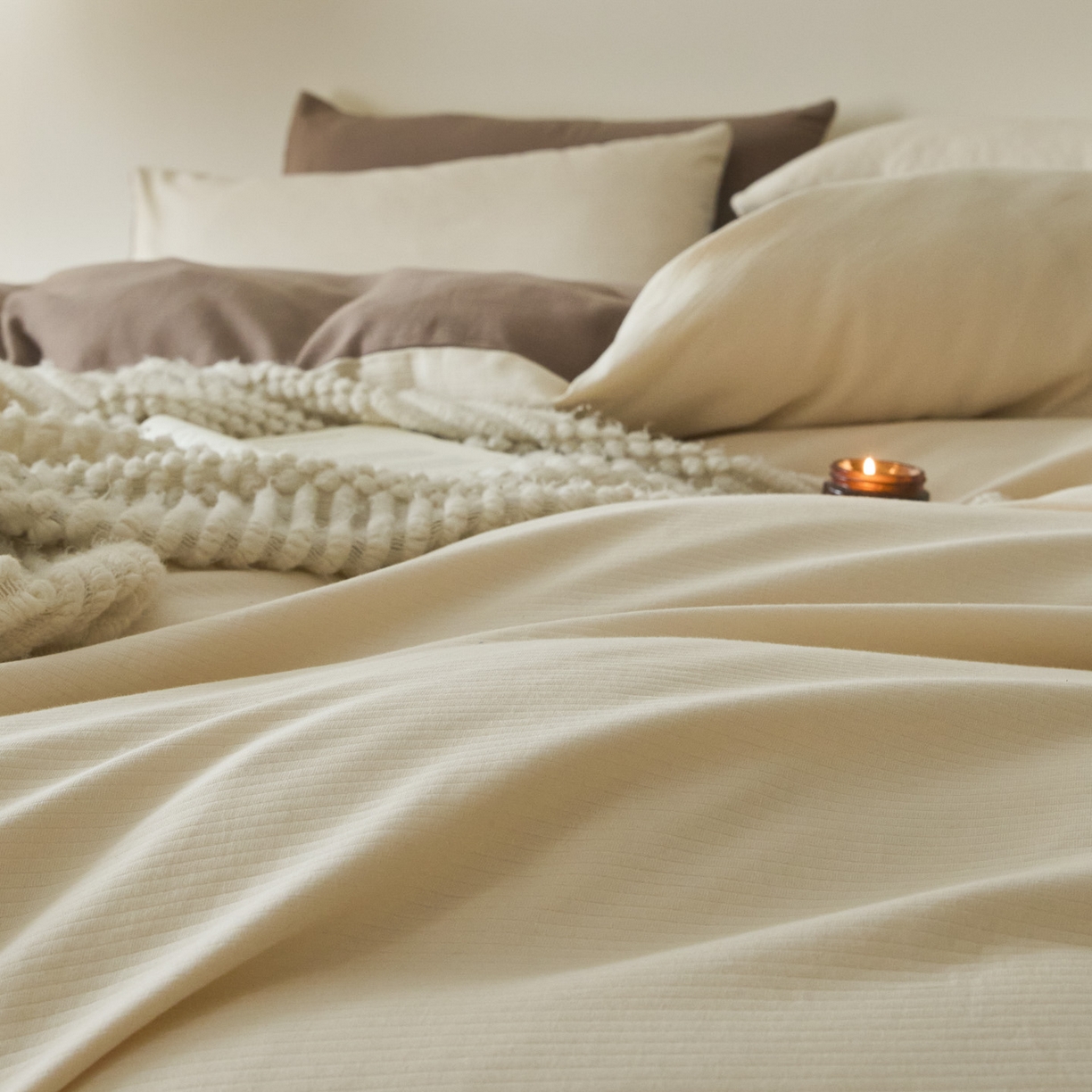 91家纺网 家纺一手货源 找家纺 小叮当家纺仓储工厂店 2025新款提供买家秀爆款花型不断货60s水洗提花全棉纯棉磨毛四件套 米杏色+迷雾棕