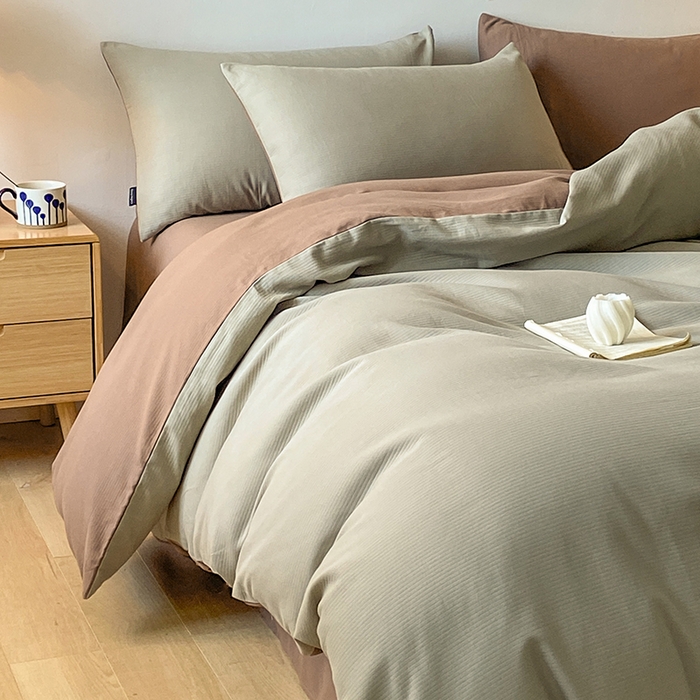 91家纺网 家纺一手货源 找家纺 小叮当家纺仓储工厂店 2025新款提供买家秀爆款花型不断货60s水洗提花全棉纯棉磨毛四件套 木伊棕