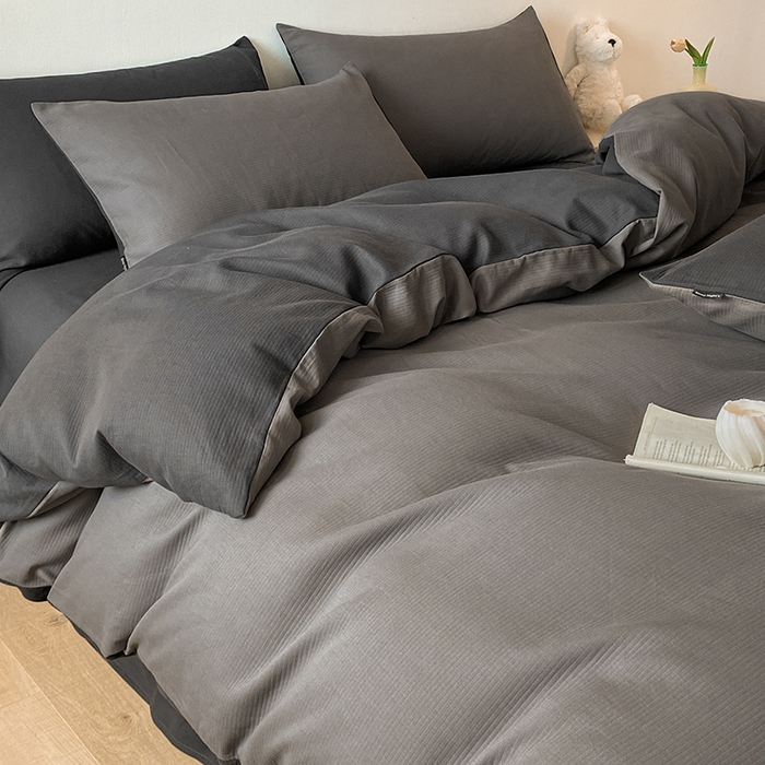 91家纺网 家纺一手货源 找家纺 小叮当家纺仓储工厂店 2025新款提供买家秀爆款花型不断货60s水洗提花全棉纯棉磨毛四件套 玛瑙灰