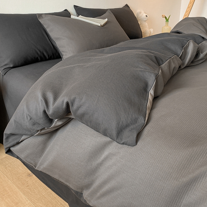 91家纺网 家纺一手货源 找家纺 小叮当家纺仓储工厂店 2025新款提供买家秀爆款花型不断货60s水洗提花全棉纯棉磨毛四件套 玛瑙灰