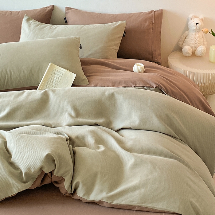 91家纺网 家纺一手货源 找家纺 小叮当家纺仓储工厂店 2025新款提供买家秀爆款花型不断货60s水洗提花全棉纯棉磨毛四件套 木伊棕