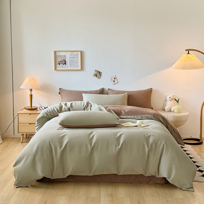 91家纺网 家纺一手货源 找家纺 小叮当家纺仓储工厂店 2025新款提供买家秀爆款花型不断货60s水洗提花全棉纯棉磨毛四件套 木伊棕