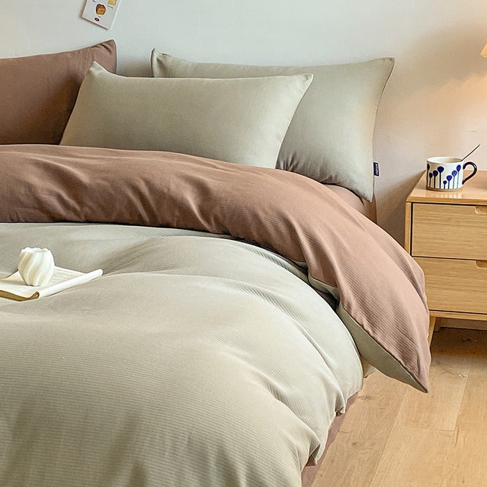 91家纺网 家纺一手货源 找家纺 小叮当家纺仓储工厂店 2025新款提供买家秀爆款花型不断货60s水洗提花全棉纯棉磨毛四件套 木伊棕